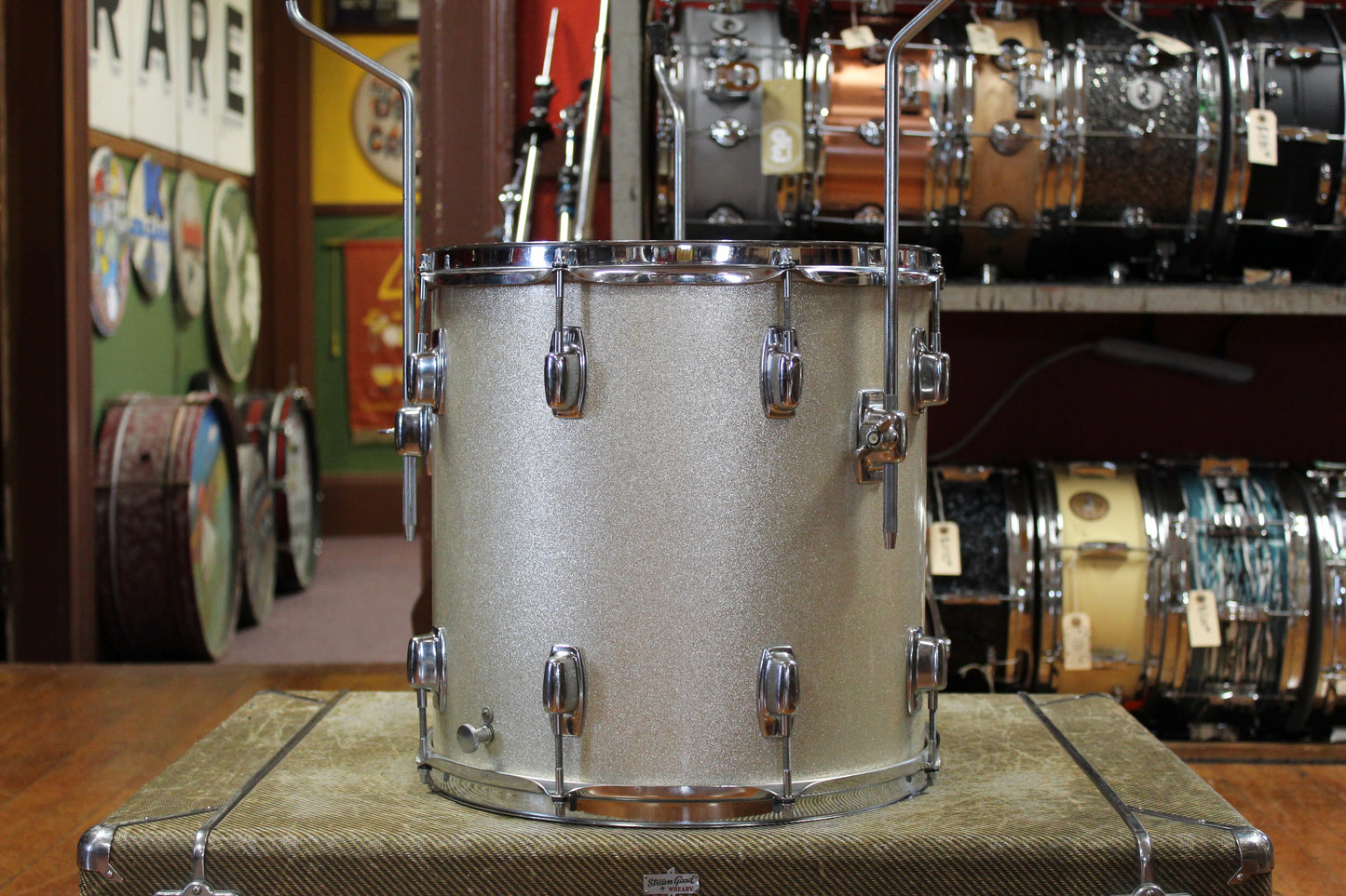 Late 1960s Ludwig Standard Outfit in Silver Mist 14x20 8x12 14x14 5.5x14