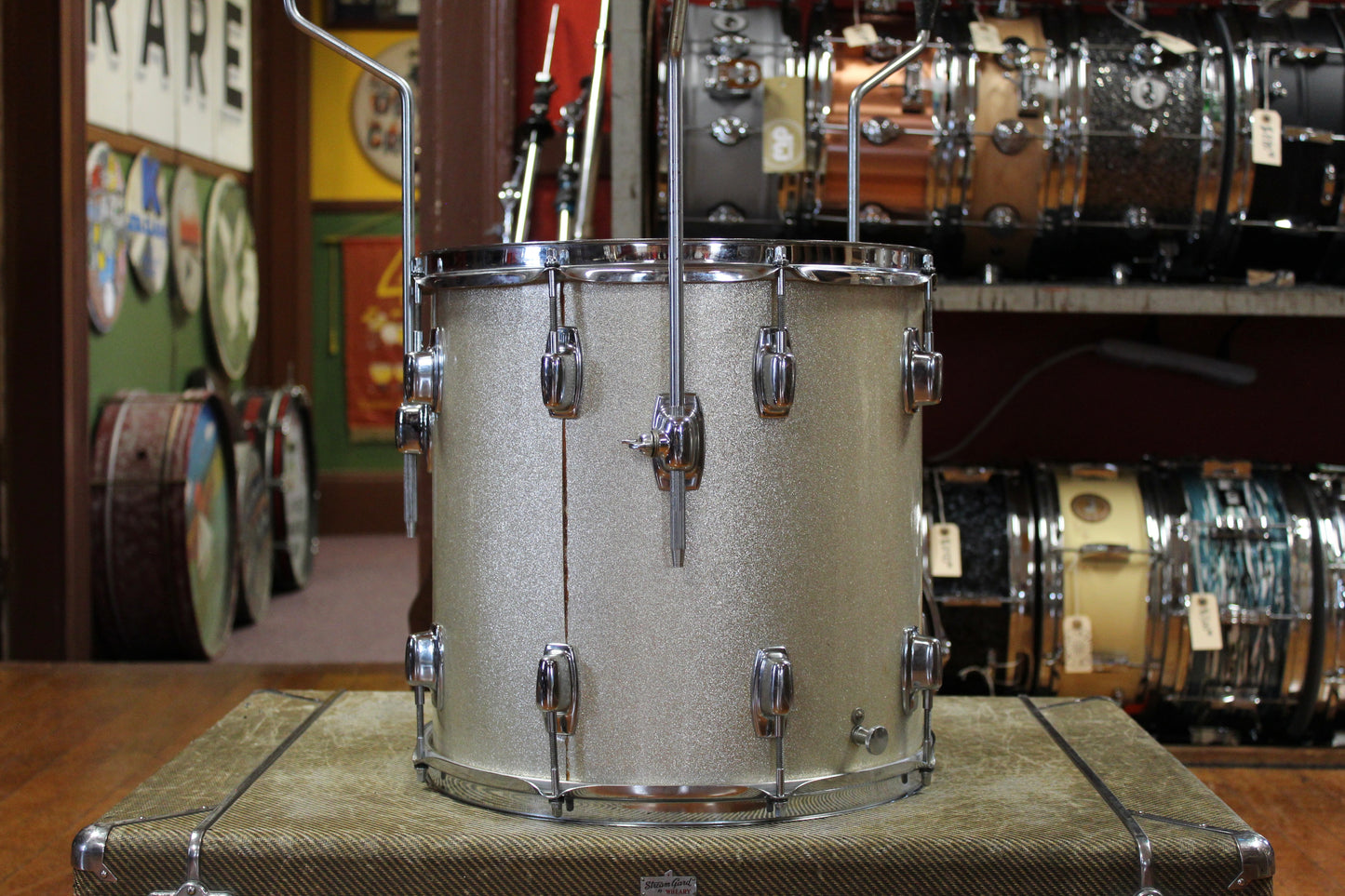 Late 1960s Ludwig Standard Outfit in Silver Mist 14x20 8x12 14x14 5.5x14
