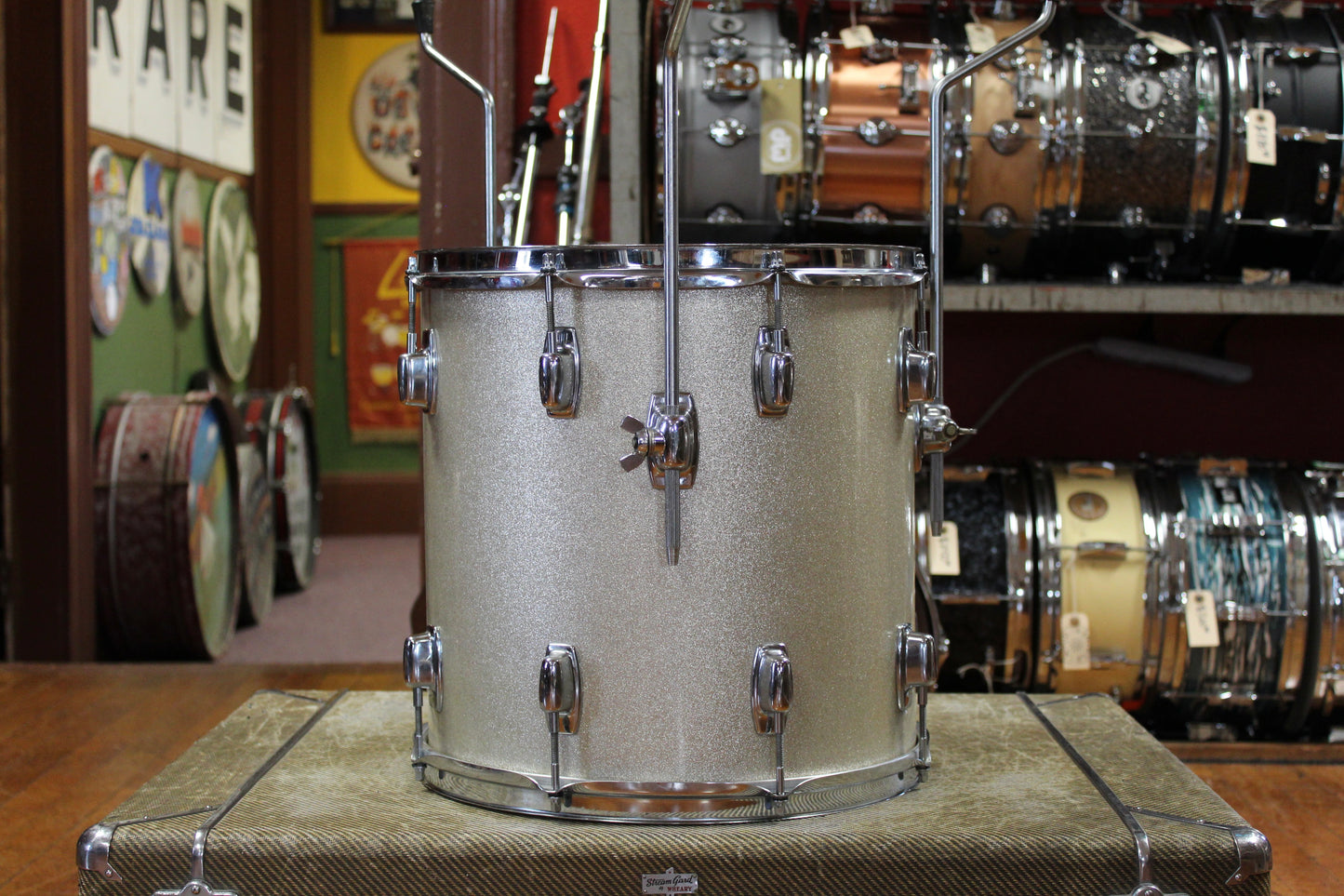 Late 1960s Ludwig Standard Outfit in Silver Mist 14x20 8x12 14x14 5.5x14