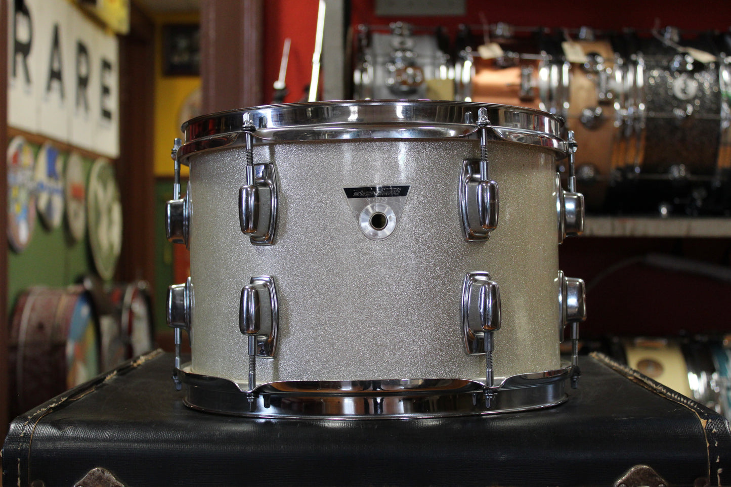 Late 1960s Ludwig Standard Outfit in Silver Mist 14x20 8x12 14x14 5.5x14