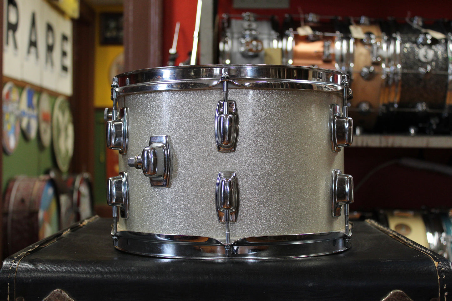 Late 1960s Ludwig Standard Outfit in Silver Mist 14x20 8x12 14x14 5.5x14