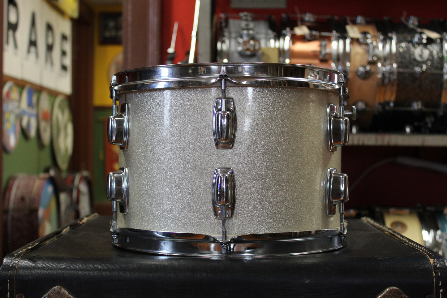 Late 1960s Ludwig Standard Outfit in Silver Mist 14x20 8x12 14x14 5.5x14