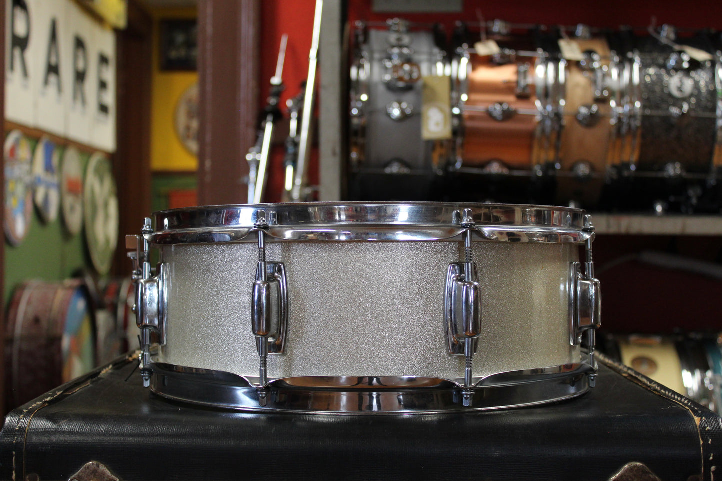 Late 1960s Ludwig Standard Outfit in Silver Mist 14x20 8x12 14x14 5.5x14