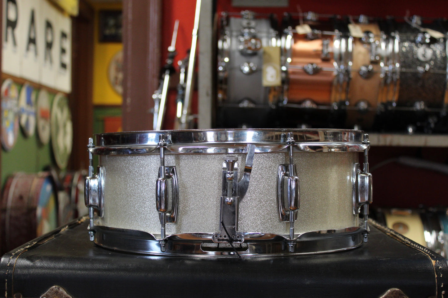 Late 1960s Ludwig Standard Outfit in Silver Mist 14x20 8x12 14x14 5.5x14