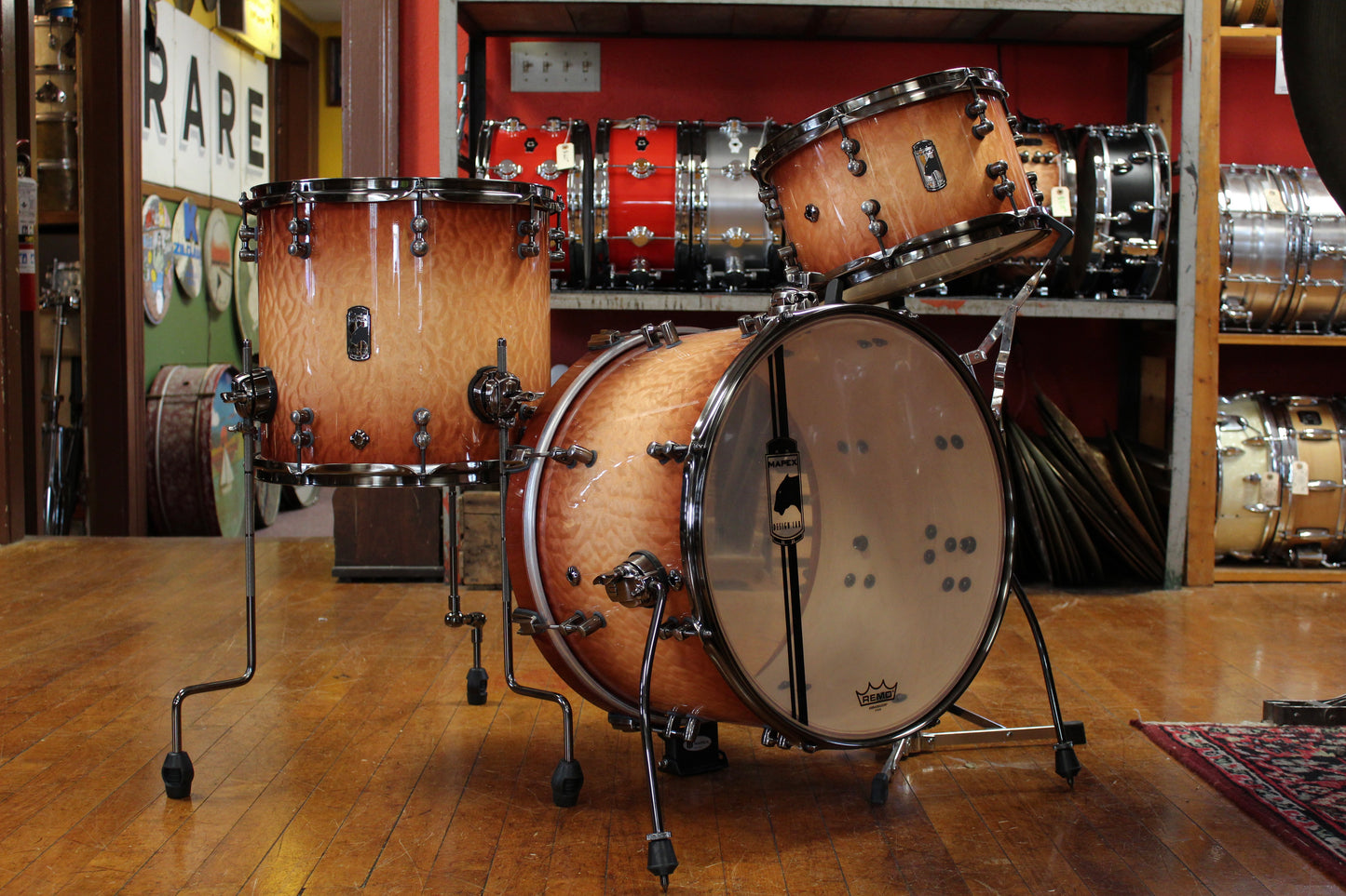 Mapex Versatus Auxiliary Outfit in Peach Burl Burst 12x18 13x14 7.5x12