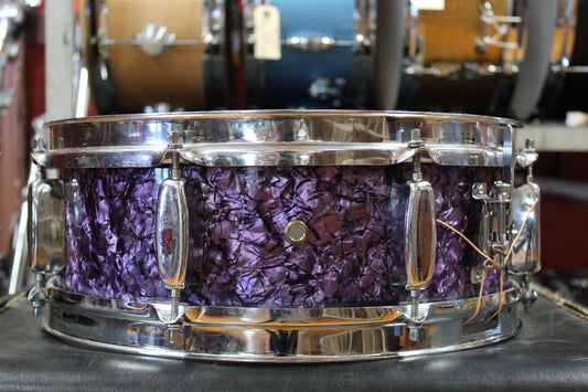 1950s Rogers 5x14 "Bennet Brothers" Snare Drum in Purple Diamond Pearl