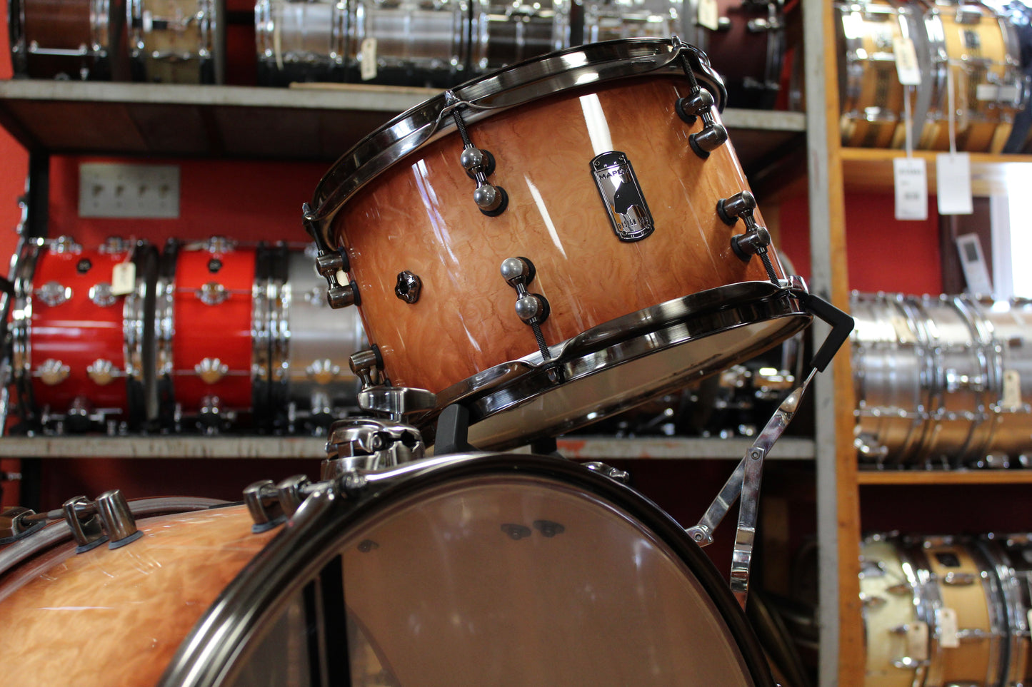 Mapex Versatus Auxiliary Outfit in Peach Burl Burst 12x18 13x14 7.5x12