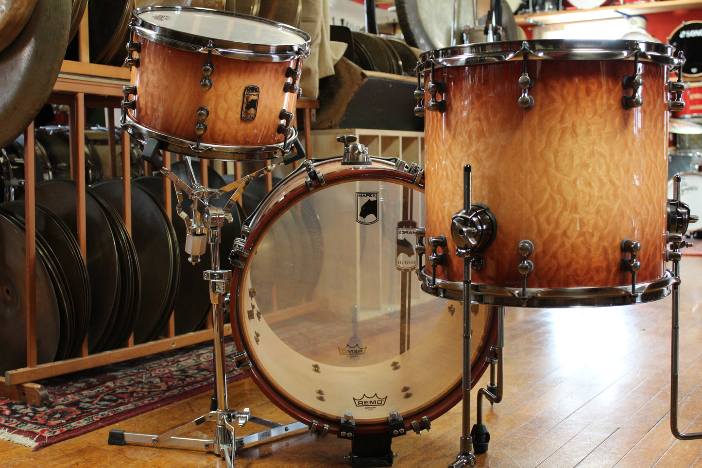 Mapex Versatus Auxiliary Outfit in Peach Burl Burst 12x18 13x14 7.5x12