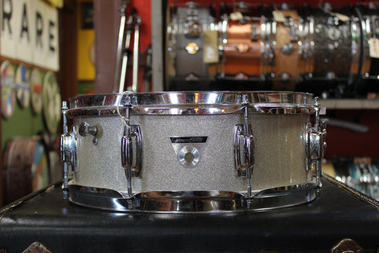 Late 1960s Ludwig 5.5x14 Standard Model Snare Drum in Silver Mist