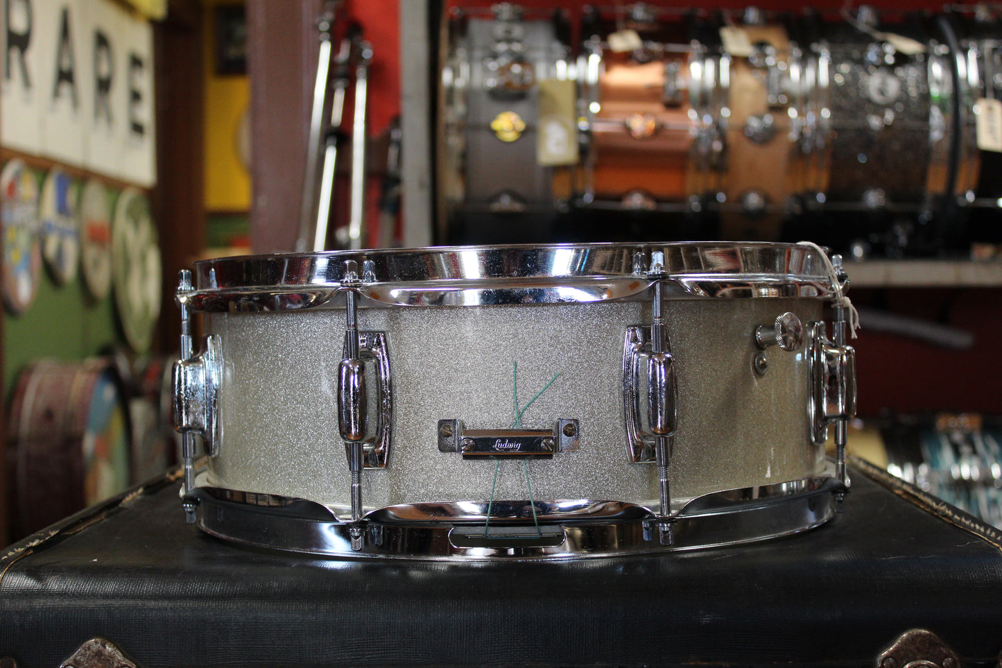 Late 1960s Ludwig 5.5x14 Standard Model Snare Drum in Silver Mist