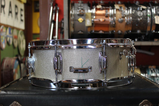 Late 1960s Ludwig 5.5x14 Standard Model Snare Drum in Silver Mist
