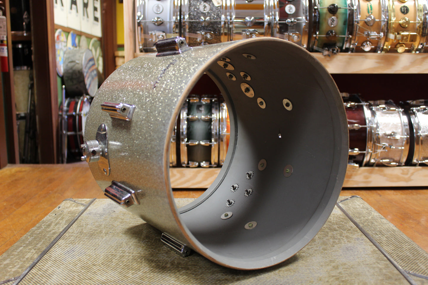 1960s Rogers 14x14 Tower Floor Tom in Silver Sparkle