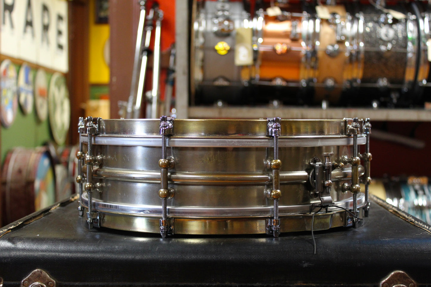 1920s Ludwig 4x14 Nickel Over Brass Dance Model Snare Drum