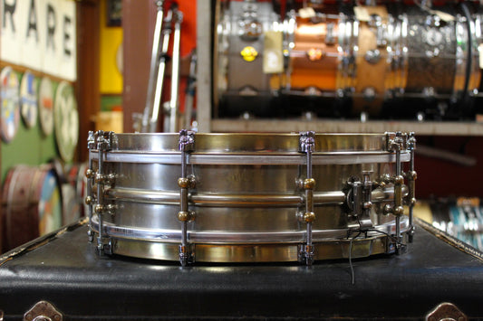 1920s Ludwig 4x14 Nickel Over Brass Dance Model Snare Drum