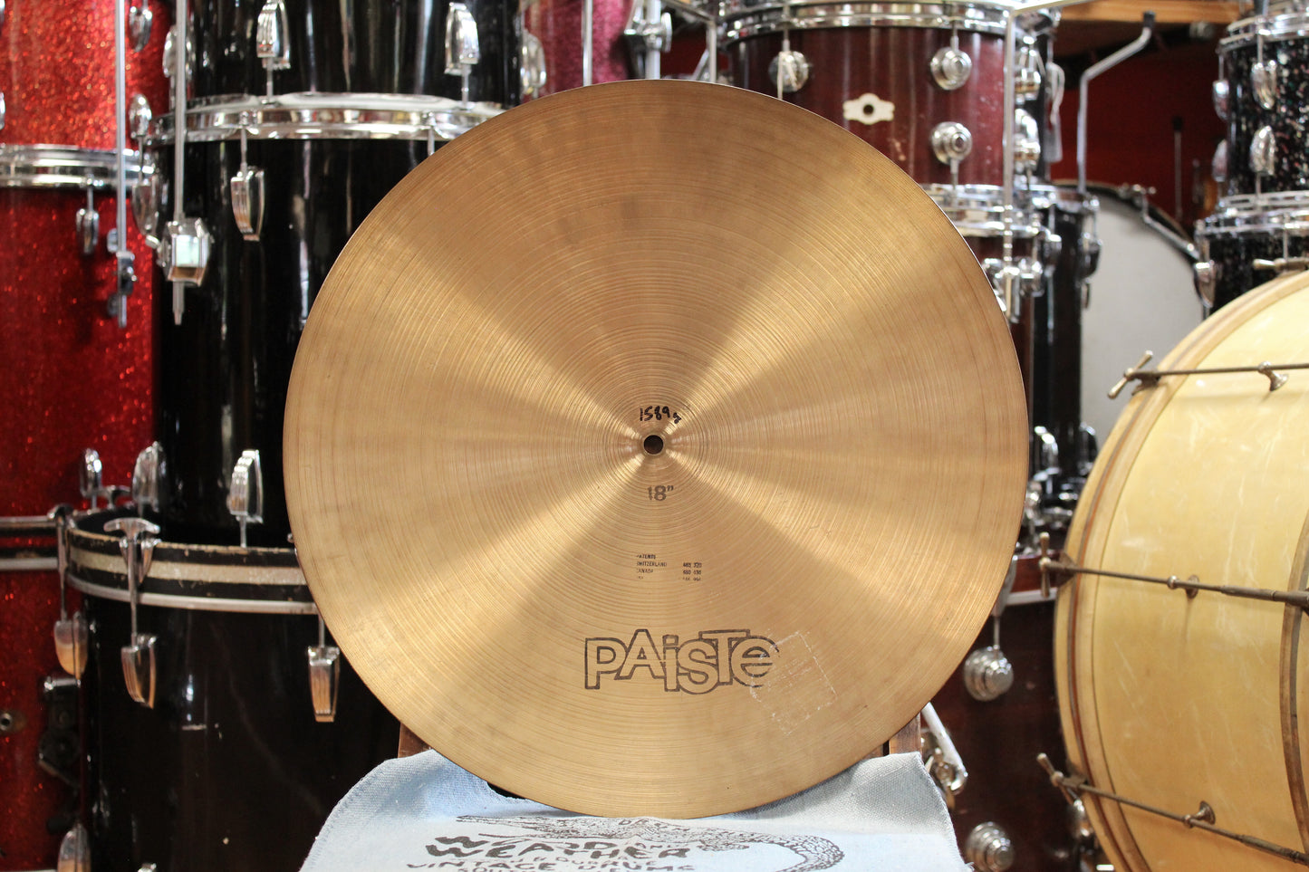 1980 Paiste 18" 2002 Black Label Flat Ride 1589g