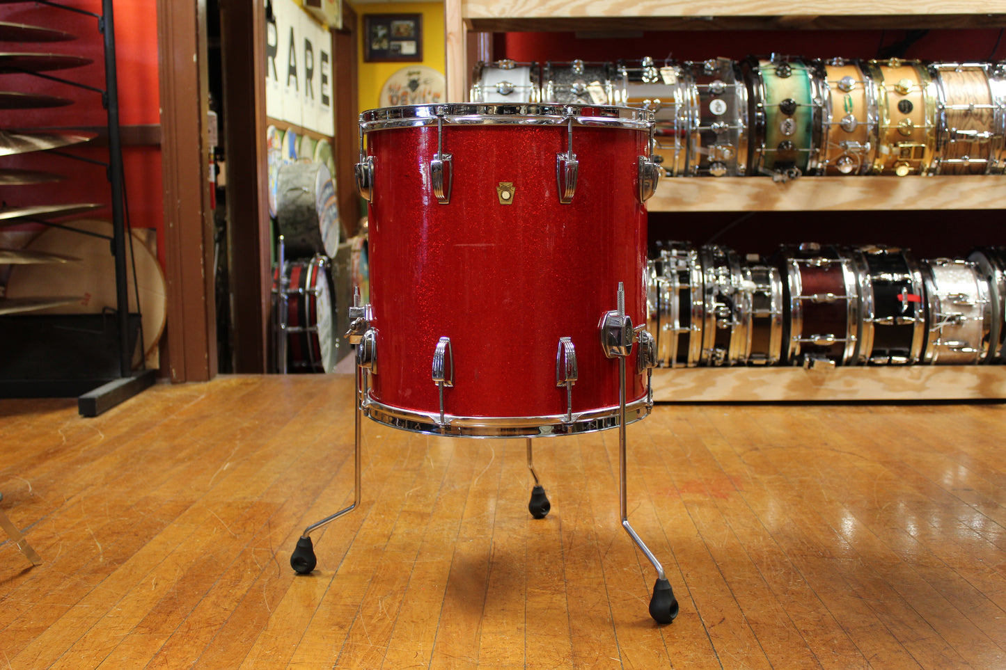 1960s Ludwig Super Classic Outfit in Red Sparkling Pearl 14x22 9x13 16x16