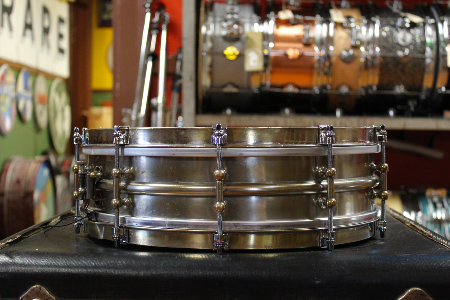 1920s Ludwig 4x14 Nickel Over Brass Dance Model Snare Drum