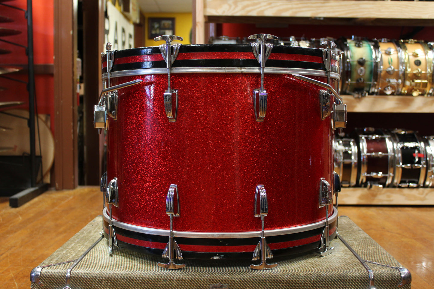 1960s Ludwig Super Classic Outfit in Red Sparkling Pearl 14x22 9x13 16x16