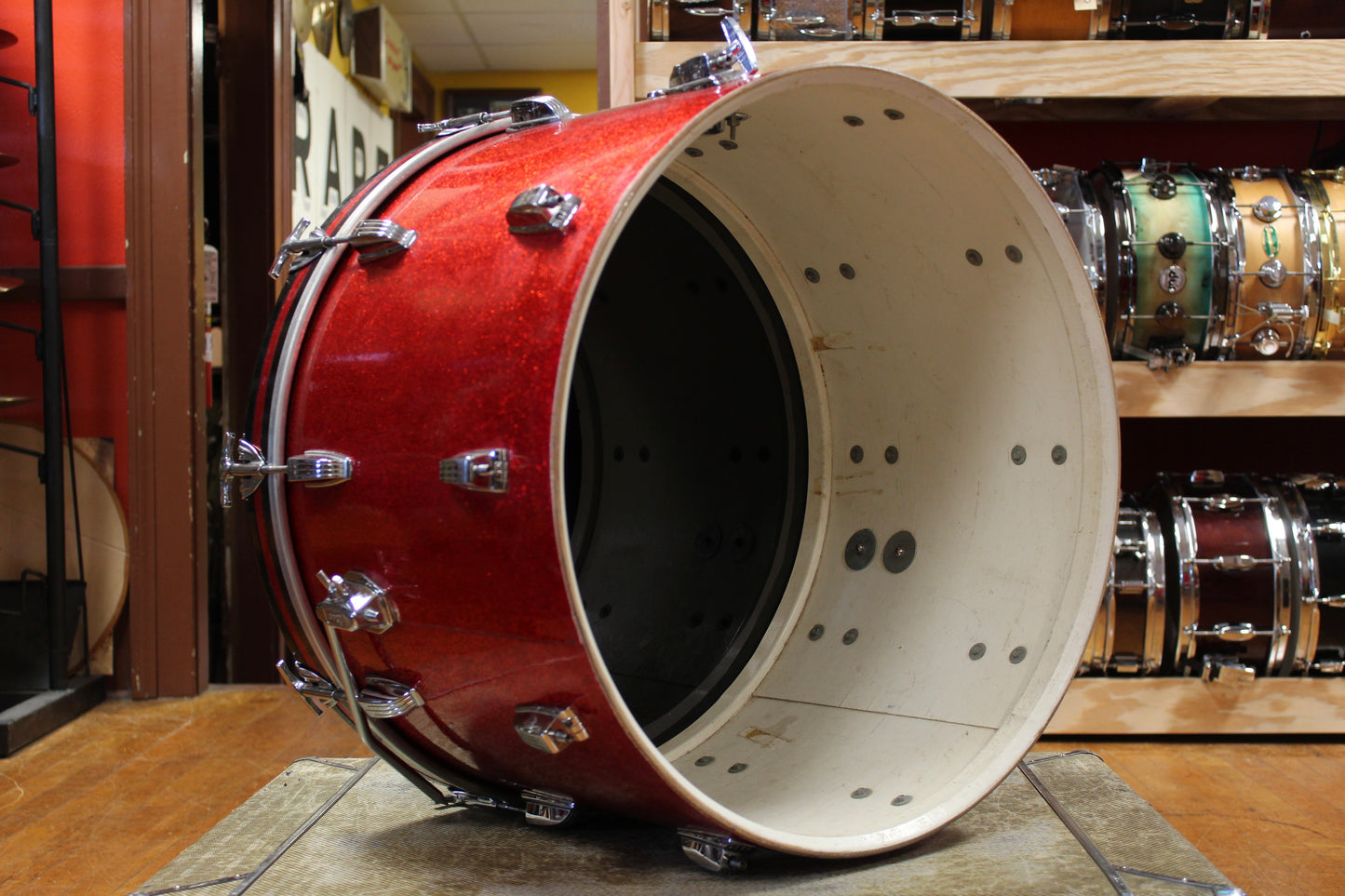 1960s Ludwig Super Classic Outfit in Red Sparkling Pearl 14x22 9x13 16x16