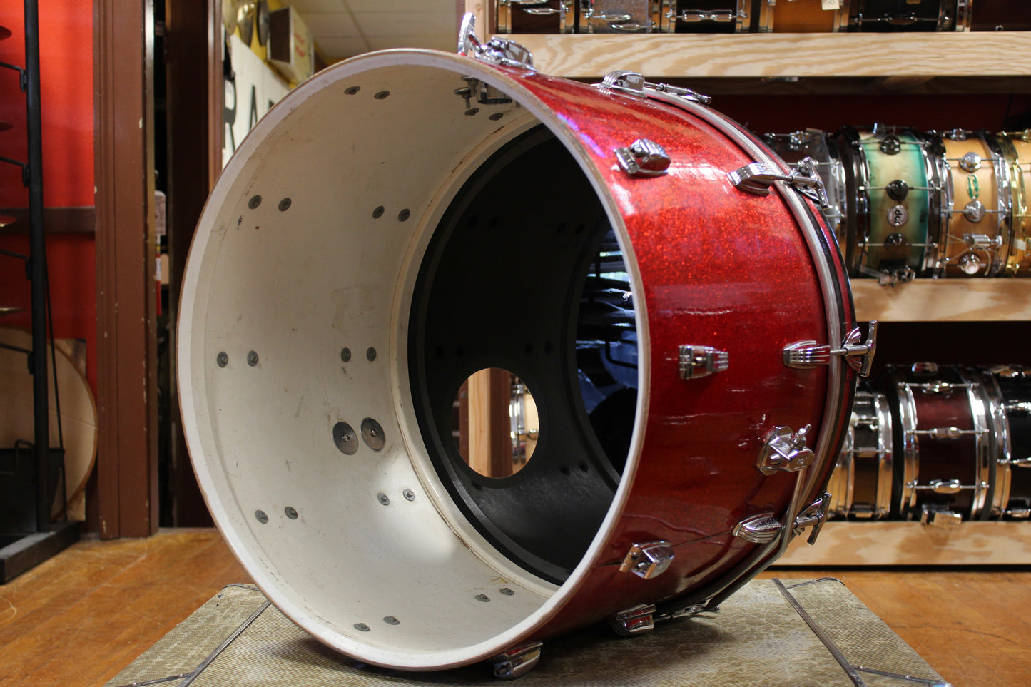 1960s Ludwig Super Classic Outfit in Red Sparkling Pearl 14x22 9x13 16x16