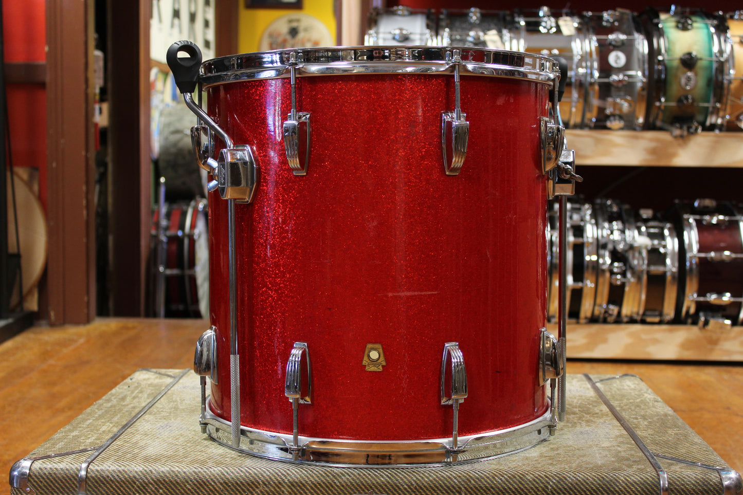 1960s Ludwig Super Classic Outfit in Red Sparkling Pearl 14x22 9x13 16x16
