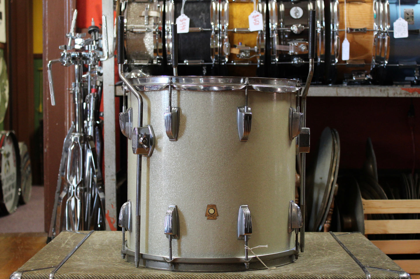 1960's Ludwig 14x14 Floor Tom in Silver Sparkle