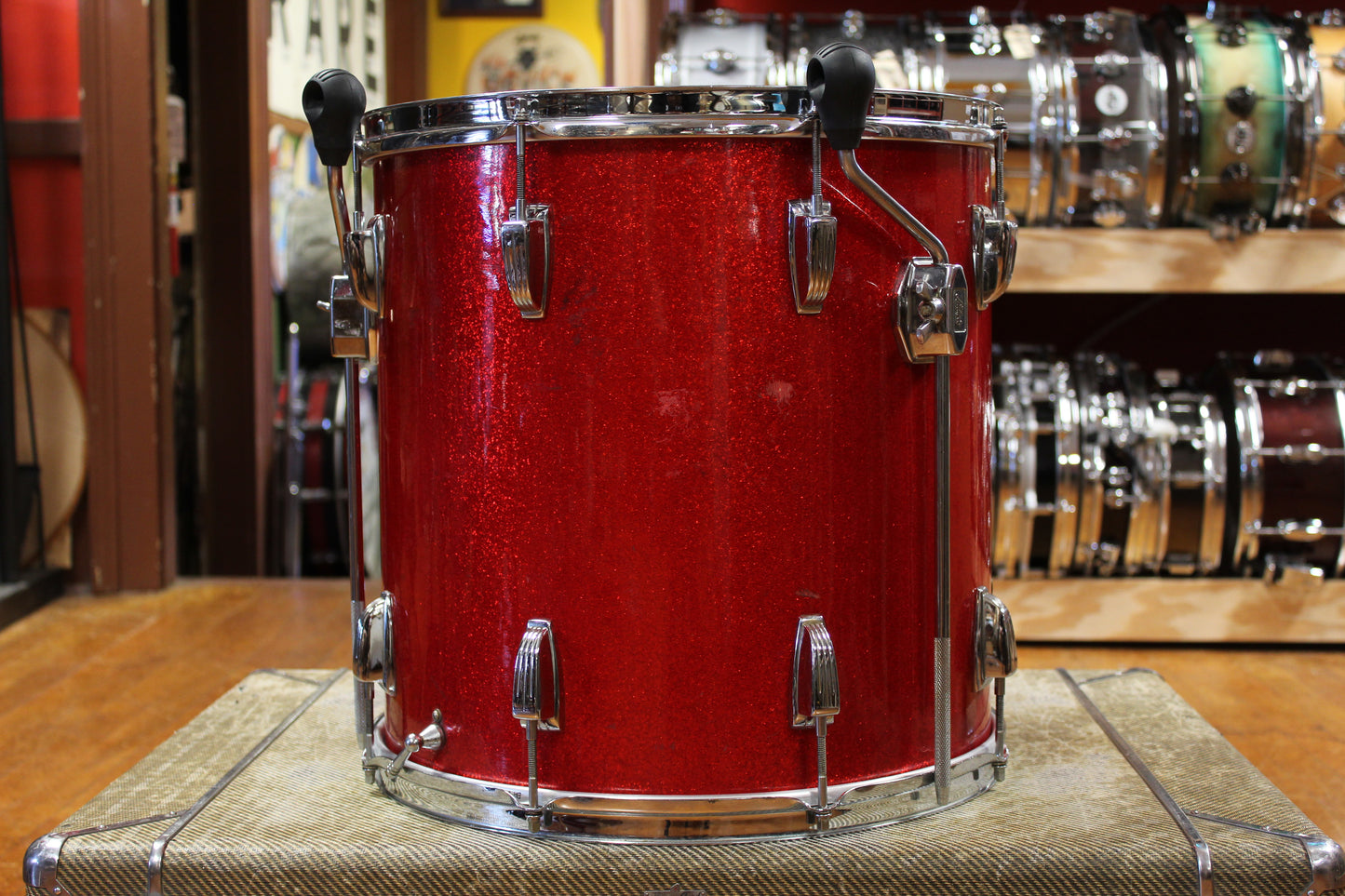 1960s Ludwig Super Classic Outfit in Red Sparkling Pearl 14x22 9x13 16x16