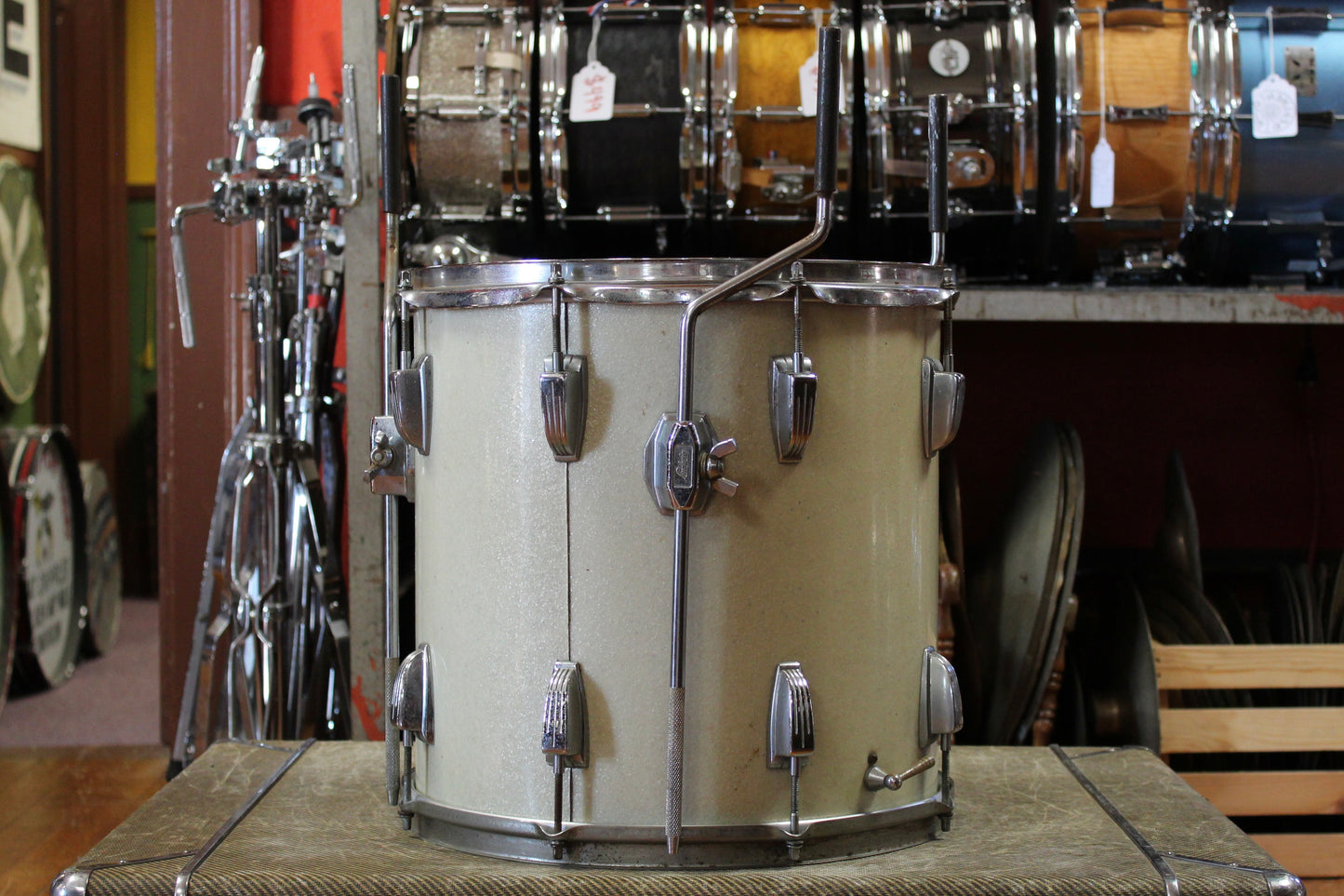 1960's Ludwig 14x14 Floor Tom in Silver Sparkle