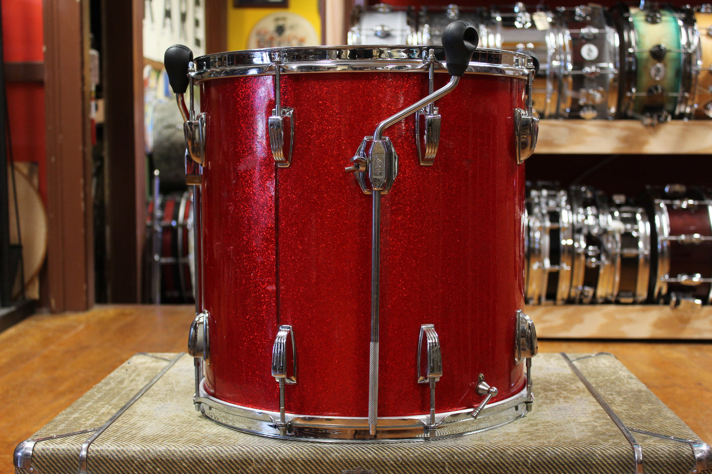 1960s Ludwig Super Classic Outfit in Red Sparkling Pearl 14x22 9x13 16x16