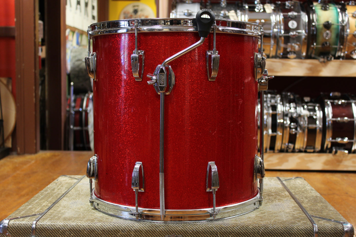 1960s Ludwig Super Classic Outfit in Red Sparkling Pearl 14x22 9x13 16x16
