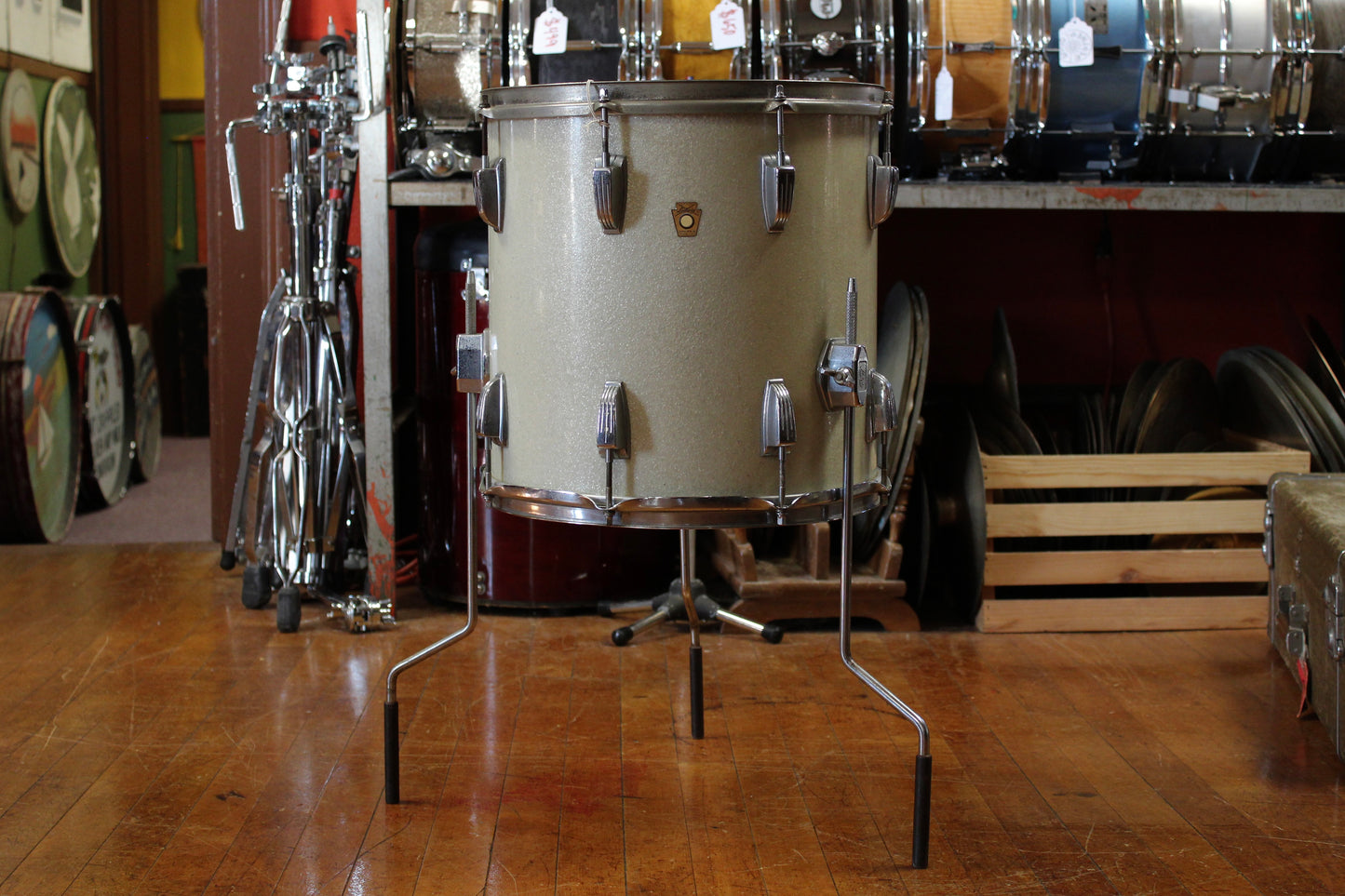 1960's Ludwig 14x14 Floor Tom in Silver Sparkle