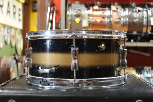 1962 Ludwig Pioneer 6.5x14 Snare Drum in Black & Gold Duco