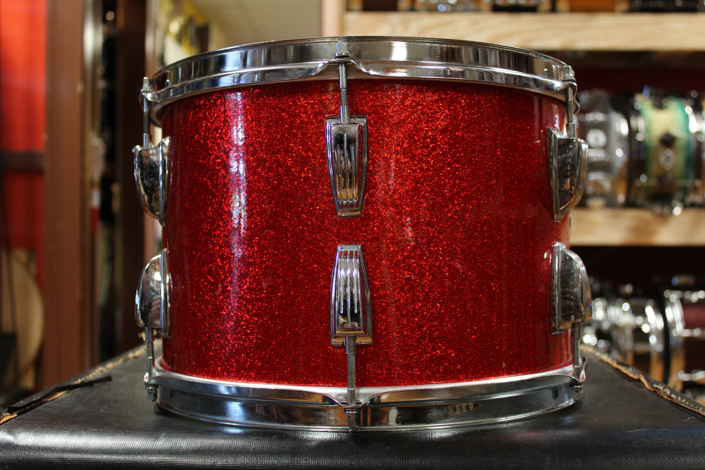1960s Ludwig Super Classic Outfit in Red Sparkling Pearl 14x22 9x13 16x16