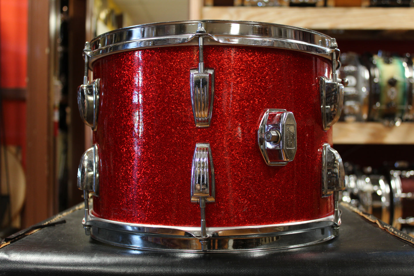 1960s Ludwig Super Classic Outfit in Red Sparkling Pearl 14x22 9x13 16x16
