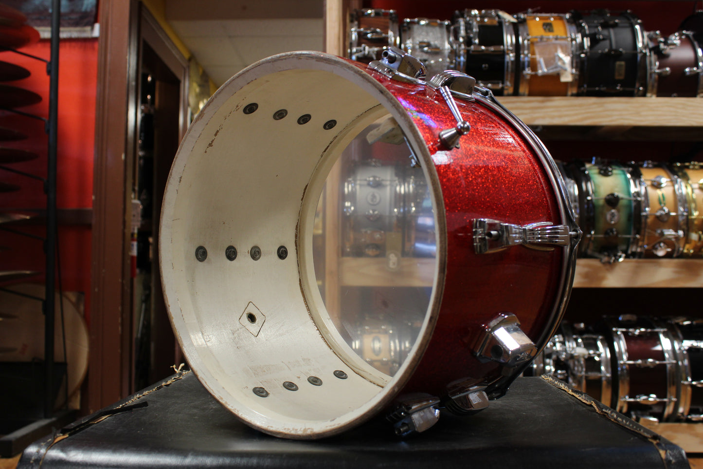 1960s Ludwig Super Classic Outfit in Red Sparkling Pearl 14x22 9x13 16x16