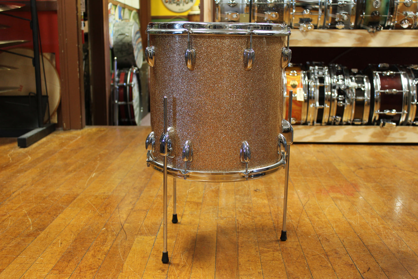 1966 Slingerland Modern Jazz Outfit in Sparkling Champagne Pearl 14x20 8x12 14x14