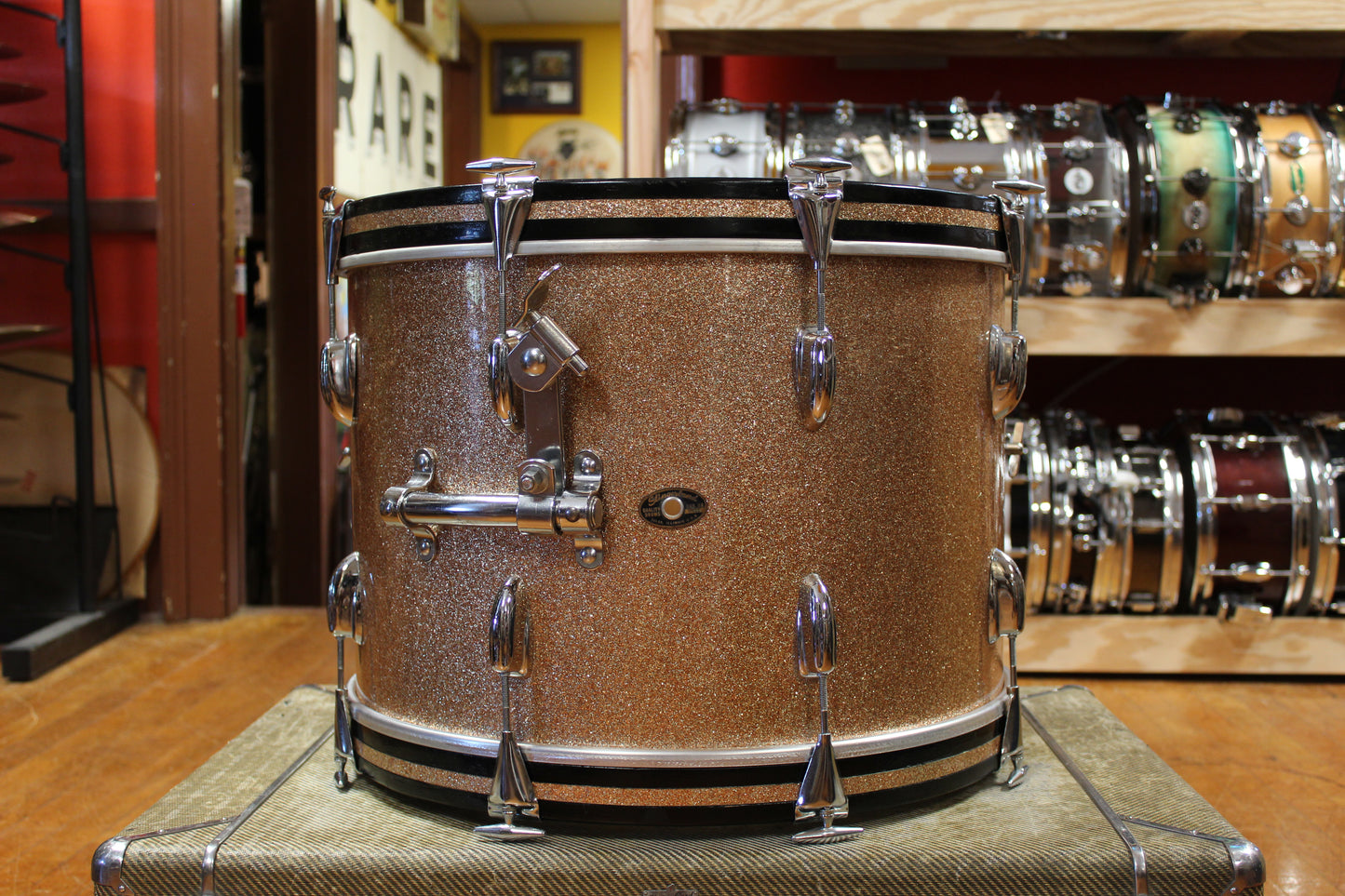 1966 Slingerland Modern Jazz Outfit in Sparkling Champagne Pearl 14x20 8x12 14x14