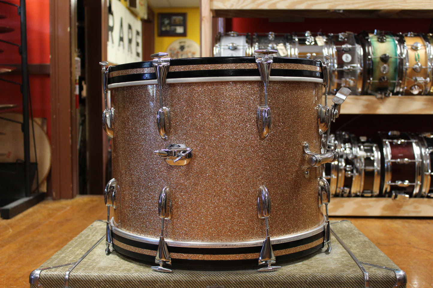 1966 Slingerland Modern Jazz Outfit in Sparkling Champagne Pearl 14x20 8x12 14x14