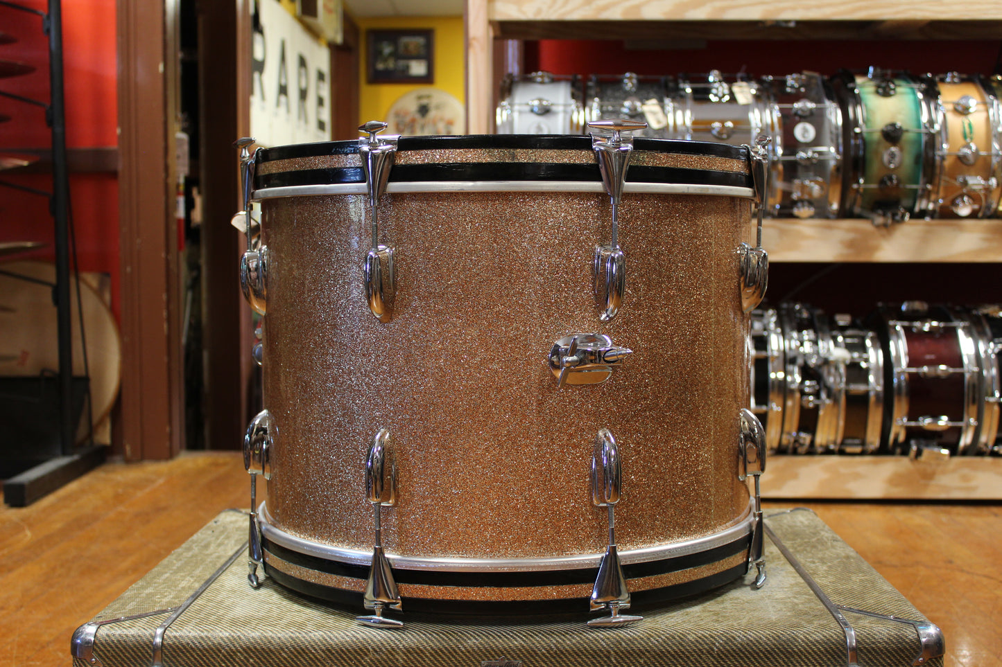 1966 Slingerland Modern Jazz Outfit in Sparkling Champagne Pearl 14x20 8x12 14x14