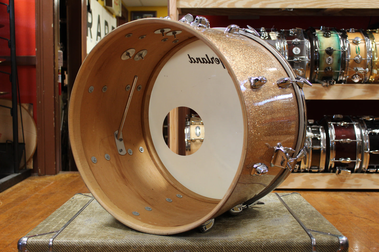 1966 Slingerland Modern Jazz Outfit in Sparkling Champagne Pearl 14x20 8x12 14x14