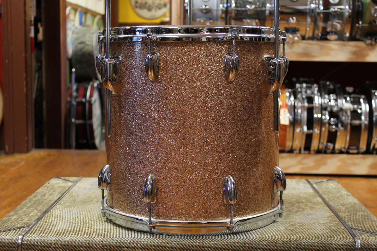 1966 Slingerland Modern Jazz Outfit in Sparkling Champagne Pearl 14x20 8x12 14x14