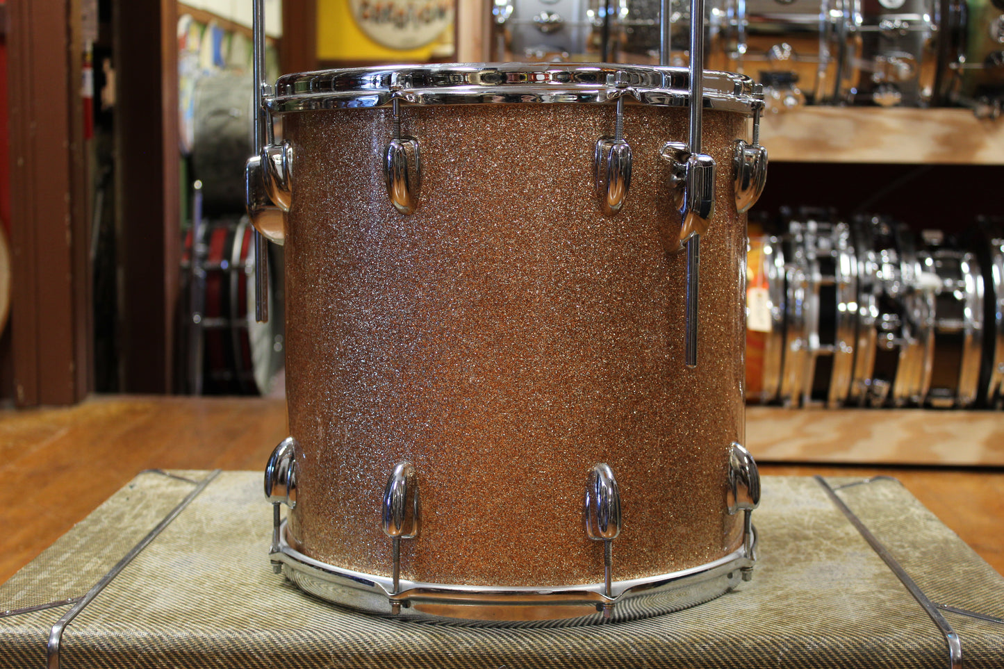 1966 Slingerland Modern Jazz Outfit in Sparkling Champagne Pearl 14x20 8x12 14x14