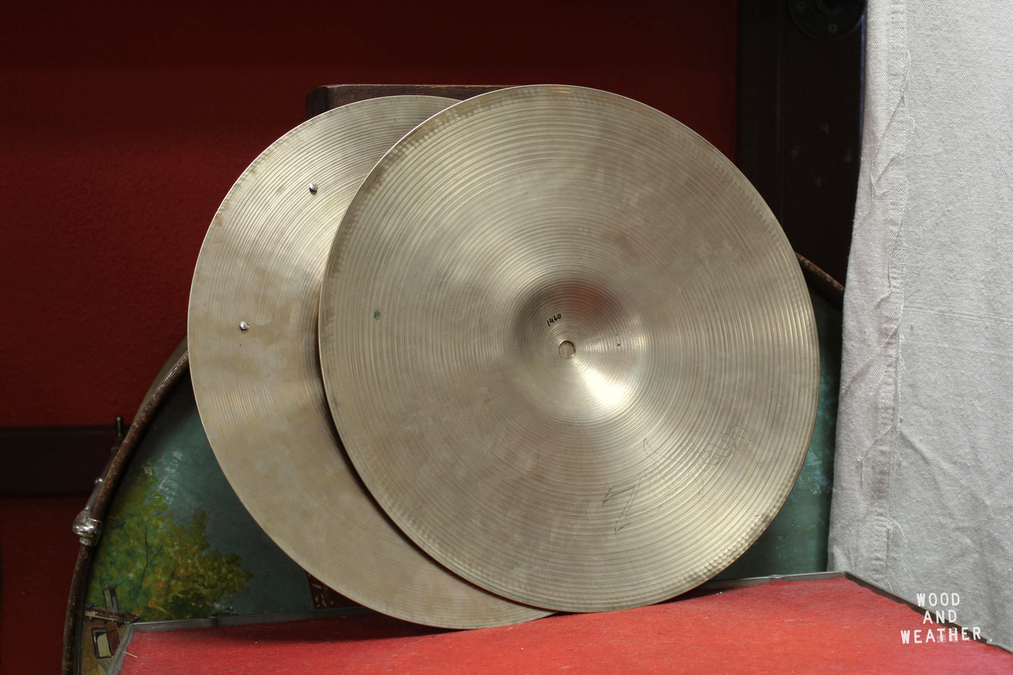 1960/70s A. Zildjian 15" New Beat Riveted Hi-Hats 972/1460g