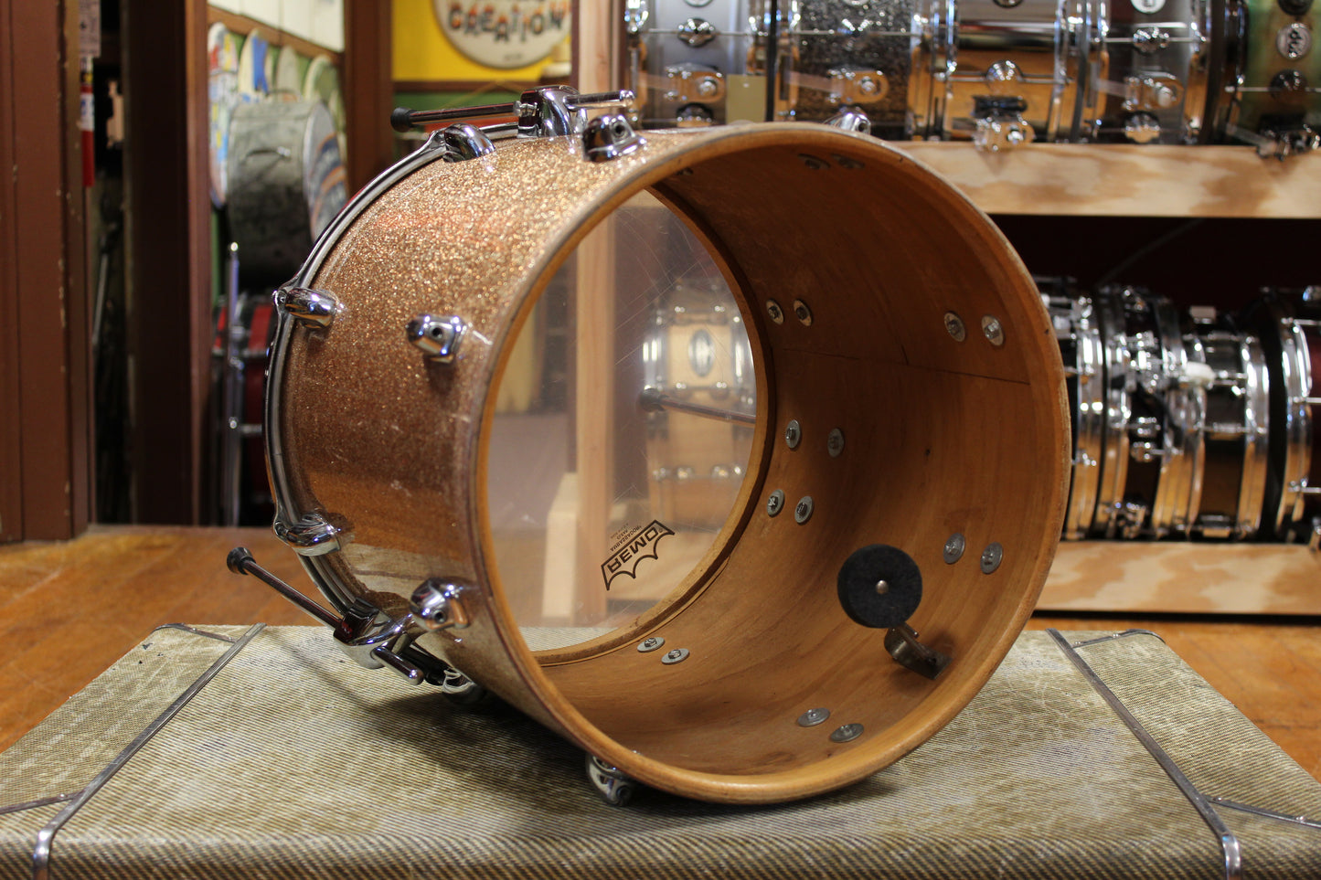 1966 Slingerland Modern Jazz Outfit in Sparkling Champagne Pearl 14x20 8x12 14x14