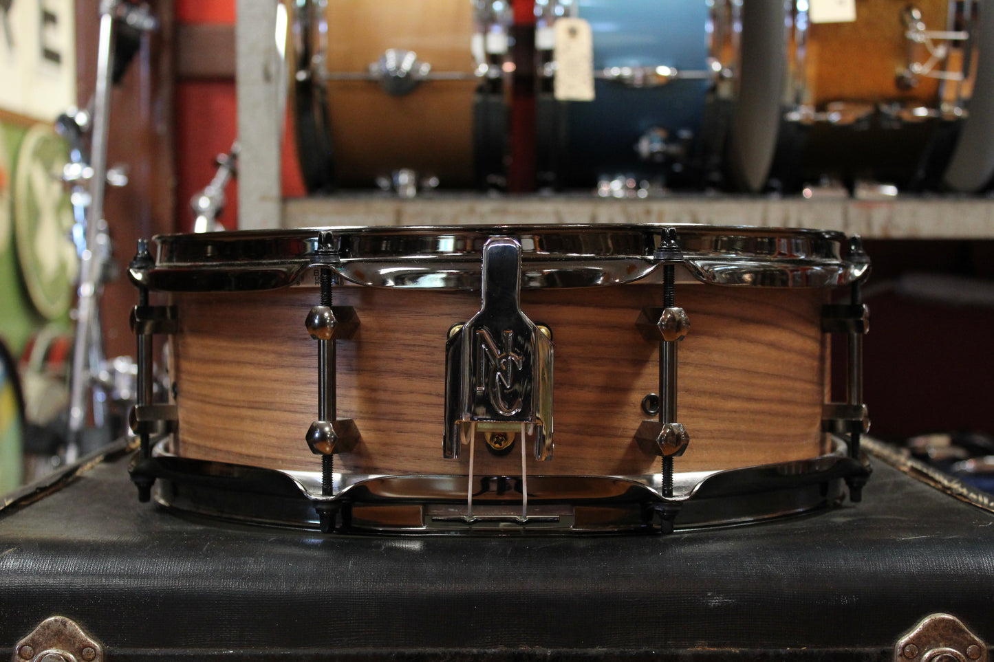 Noble and Cooley 4.75x14 Walnut Ply Snare Drum with Black Chrome Hardware