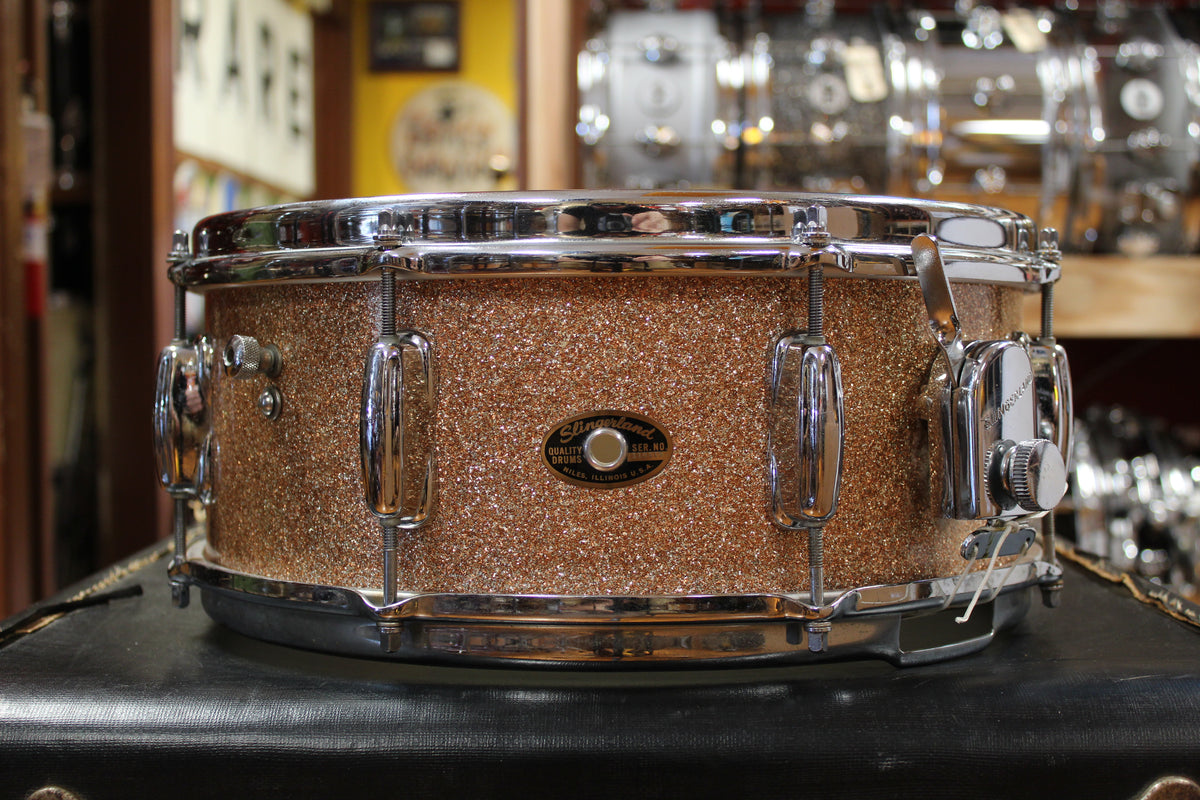1960s Slingerland 5.5x14 Hollywood Ace Model Snare Drum in Sparkling Champagne Pearl