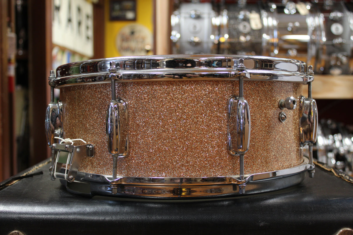 1960s Slingerland 5.5x14 Hollywood Ace Model Snare Drum in Sparkling Champagne Pearl