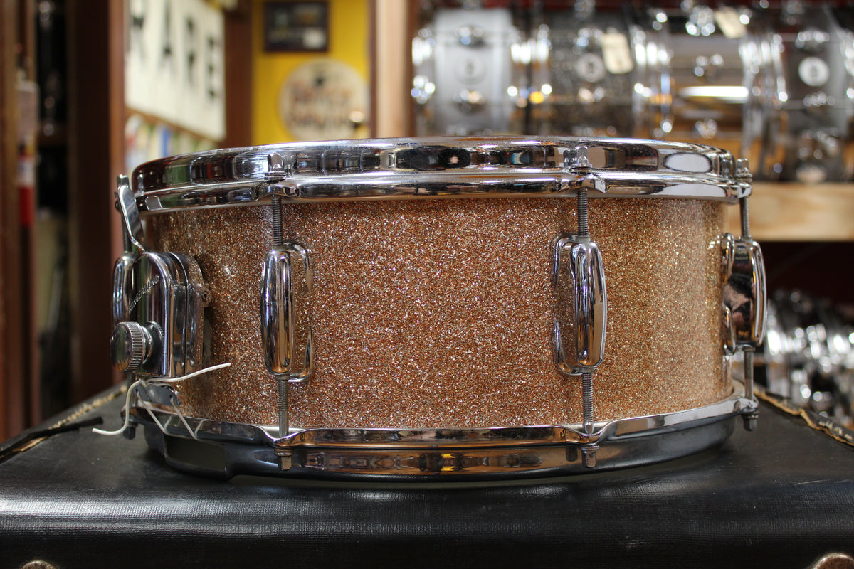 1960s Slingerland 5.5x14 Hollywood Ace Model Snare Drum in Sparkling Champagne Pearl