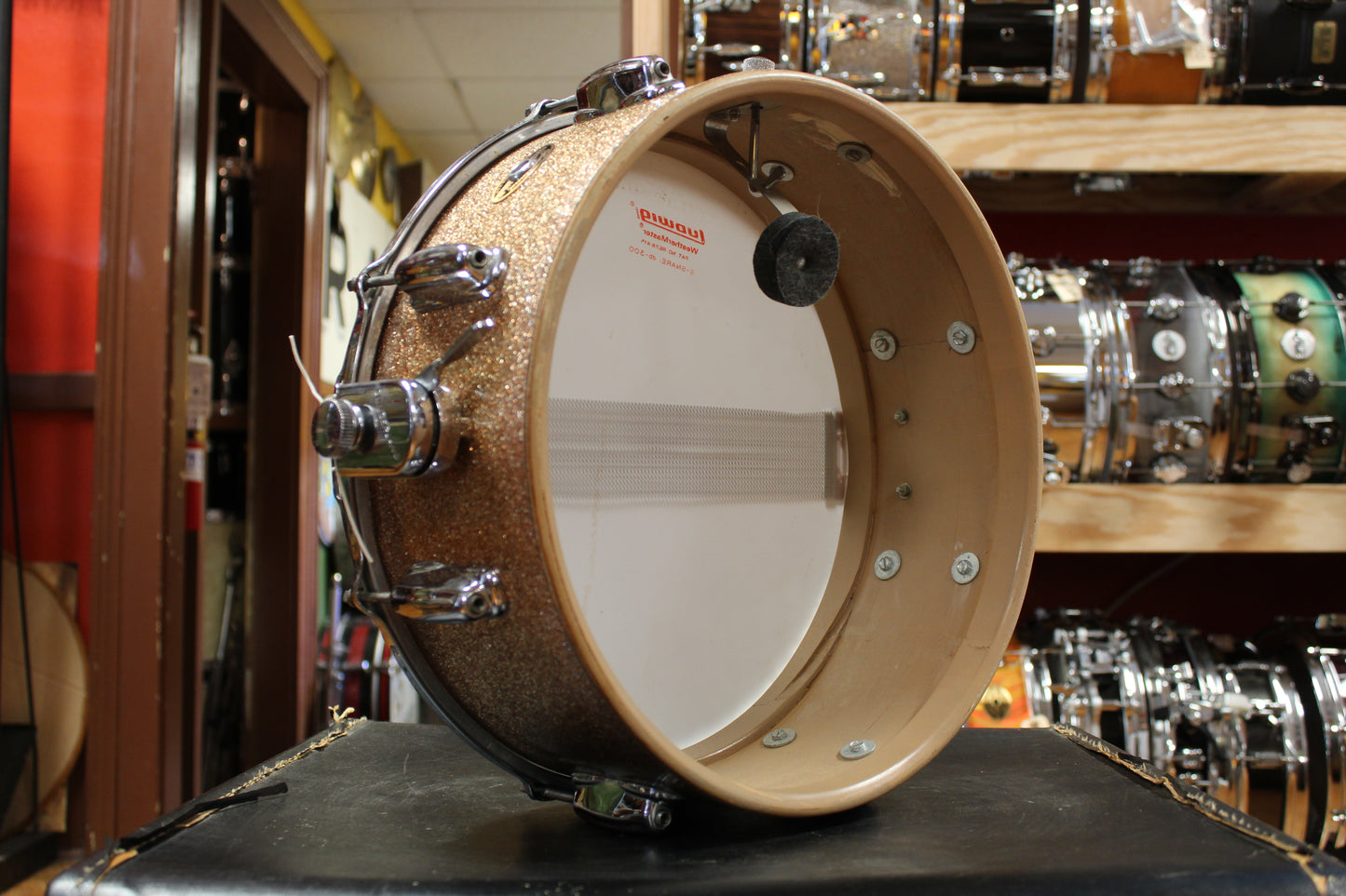 1960s Slingerland 5.5x14 Hollywood Ace Model Snare Drum in Sparkling Champagne Pearl