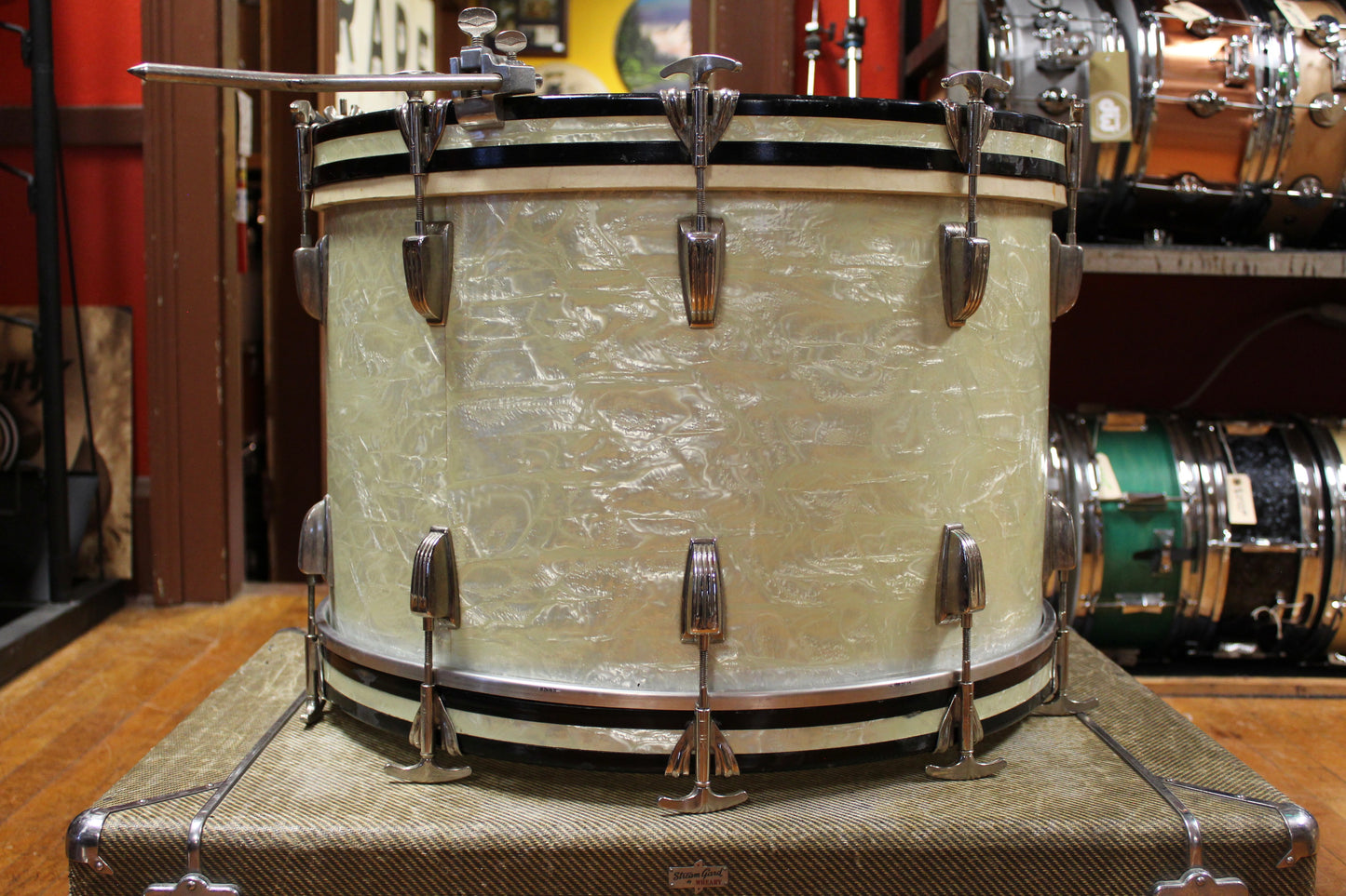 1950s WFL Super Classic in White Marine Pearl 14x22 9x13 16x16 5.5x14